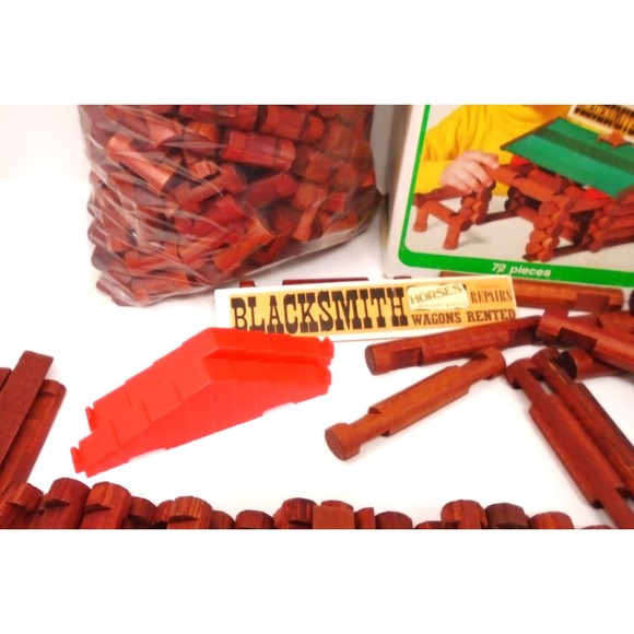 Large Lot of Lincoln Logs 400 Plus pcs. Playskool 7lbs. Worth - Picture 7 of 16